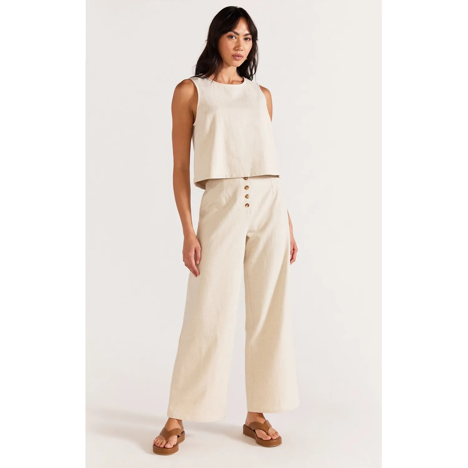 Wide Leg Pants Ethos - Natural Marle